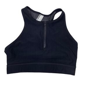 Mondetta Black Half Zip Athletic Sports Fuse Bra Small